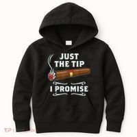 Just The Tip Cigar Smoker Funny Cigar Smoking Kids Hoodie thumb 0