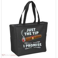 Just The Tip Cigar Smoker Funny Cigar Smoking Tote Bag thumb 2