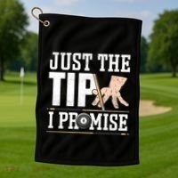 Just The Tip I Promise Billiard Pool Funny Billiard Gift Golf Towel thumb 1