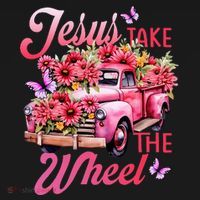 Jesus Take The A Wheel Truck God Believer Flower Christ Women's Hoodie thumb 2