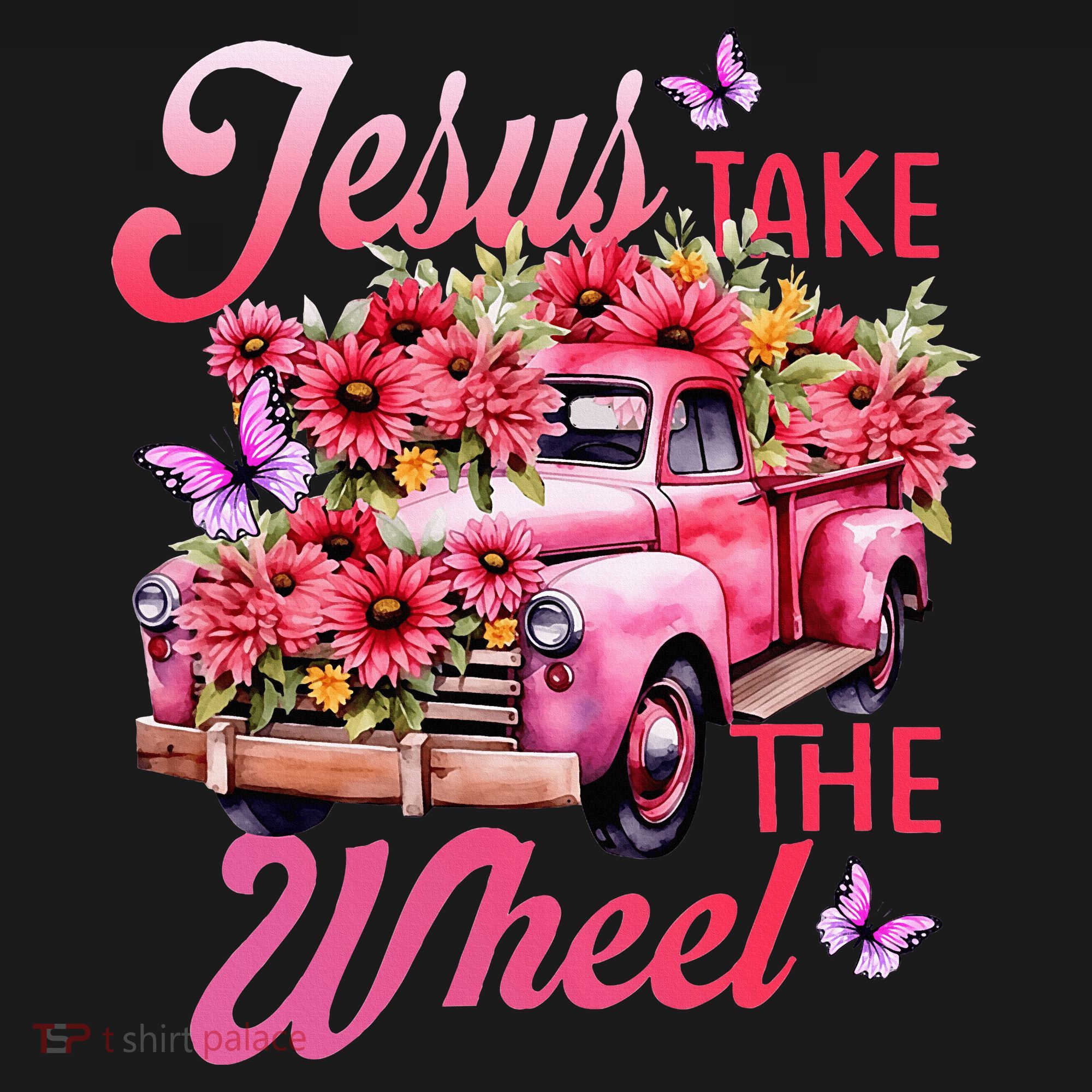 Jesus Take The A Wheel Truck God Believer Flower Christ Women's Hoodie