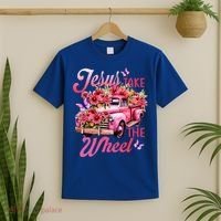 Jesus Take The A Wheel Truck God Believer Flower Christ T-Shirt thumb 2