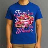 Jesus Take The A Wheel Truck God Believer Flower Christ T-Shirt thumb 3