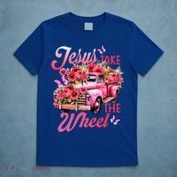 Jesus Take The A Wheel Truck God Believer Flower Christ T-Shirt thumb 5