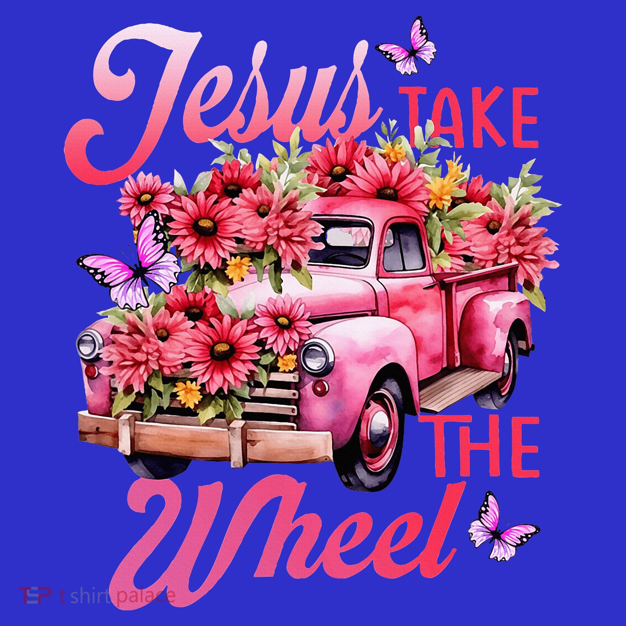 Jesus Take The A Wheel Truck God Believer Flower Christ Baby Bodysuit