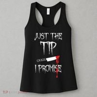 Just The Tip I Promise Funny Halloween Knife Women's Tank Top thumb 3