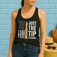 Just The Tip I Promise Funny Gun Owner Pro Guns USA Flag Women's Tank Top thumb 2