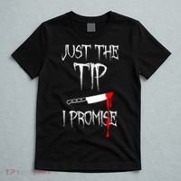 Just The Tip I Promise Funny Bloody Halloween Knife T-Shirt thumb 5