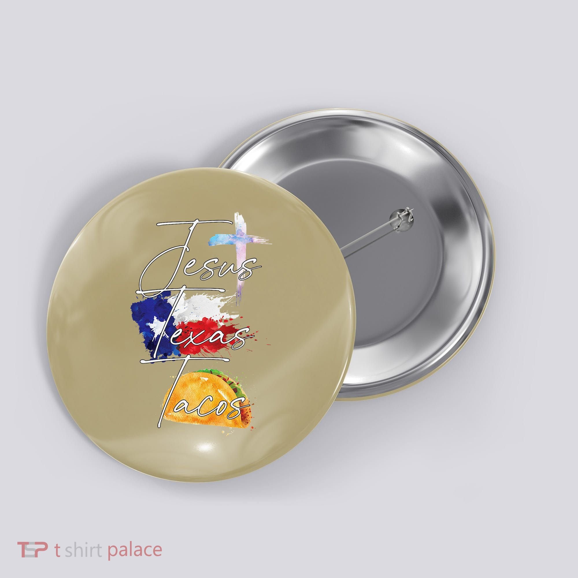 Jesus Texas Tacos Button
