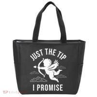 Just The Tip I Promise Funny Cupid Tote Bag thumb 0