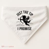 Just The Tip I Promise Funny Cupid USA-Made Doggie Bandana thumb 0