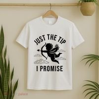 Just The Tip I Promise Funny Cupid T-Shirt thumb 2