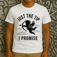 Just The Tip I Promise Funny Cupid T-Shirt thumb 3