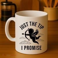 Just The Tip I Promise Funny Cupid Coffee Mug thumb 4