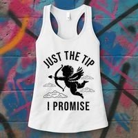 Just The Tip I Promise Funny Cupid Women's Tank Top thumb 3