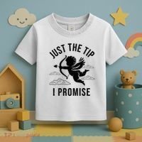 Just The Tip I Promise Funny Cupid Toddler T-Shirt thumb 3