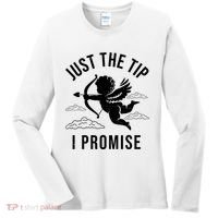 Just The Tip I Promise Funny Cupid Women's Long Sleeve Shirt thumb 0
