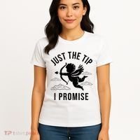 Just The Tip I Promise Funny Cupid Women's T-Shirt thumb 4