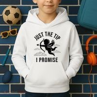 Just The Tip I Promise Funny Cupid Kids Hoodie thumb 2