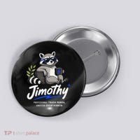 Jimothy The Trash Panda Funny Racoon Meme Button thumb 0
