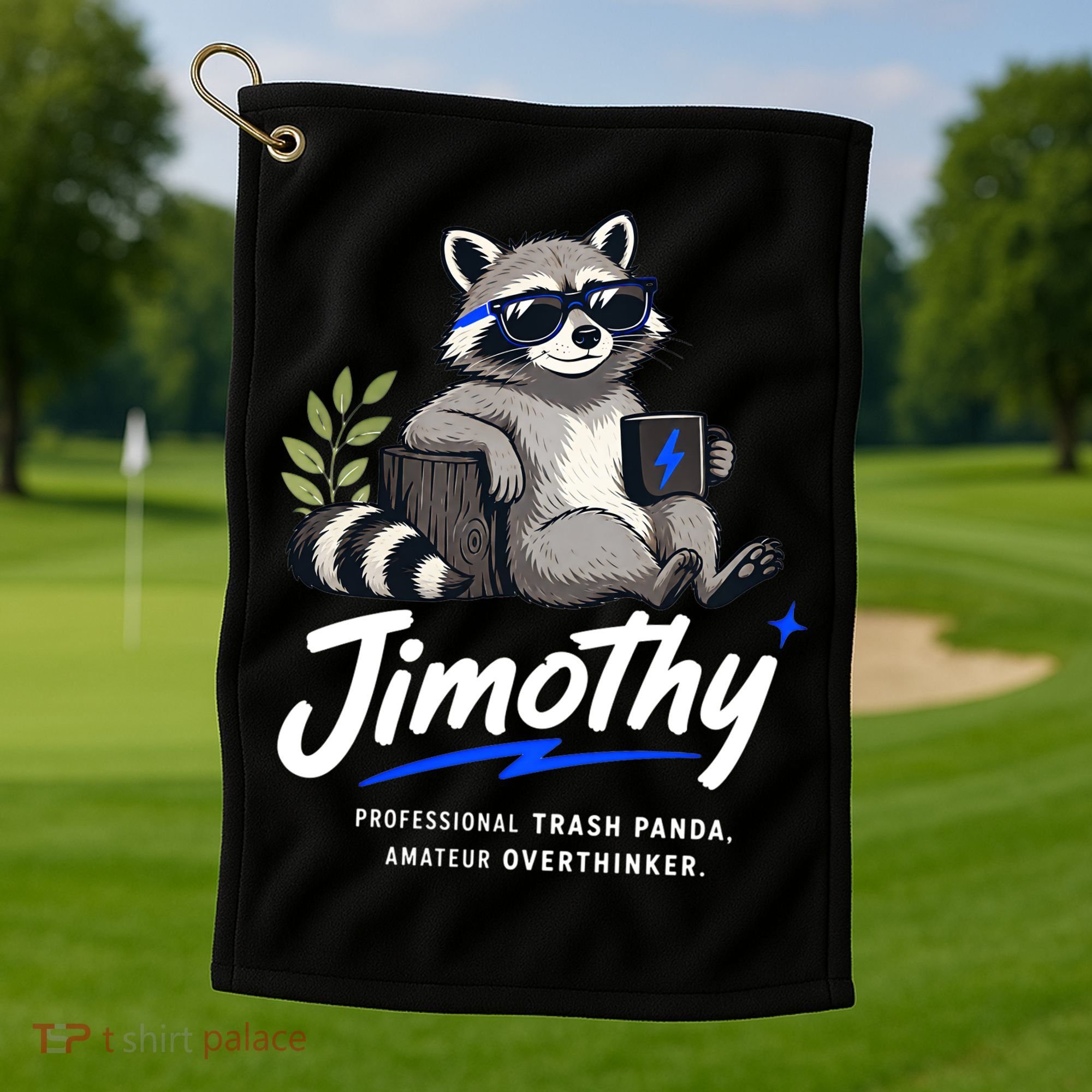 Jimothy The Trash Panda Funny Racoon Meme Golf Towel