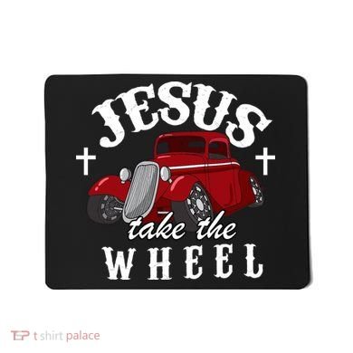 Jesus Take The Wheel Vintage Car Mousepad