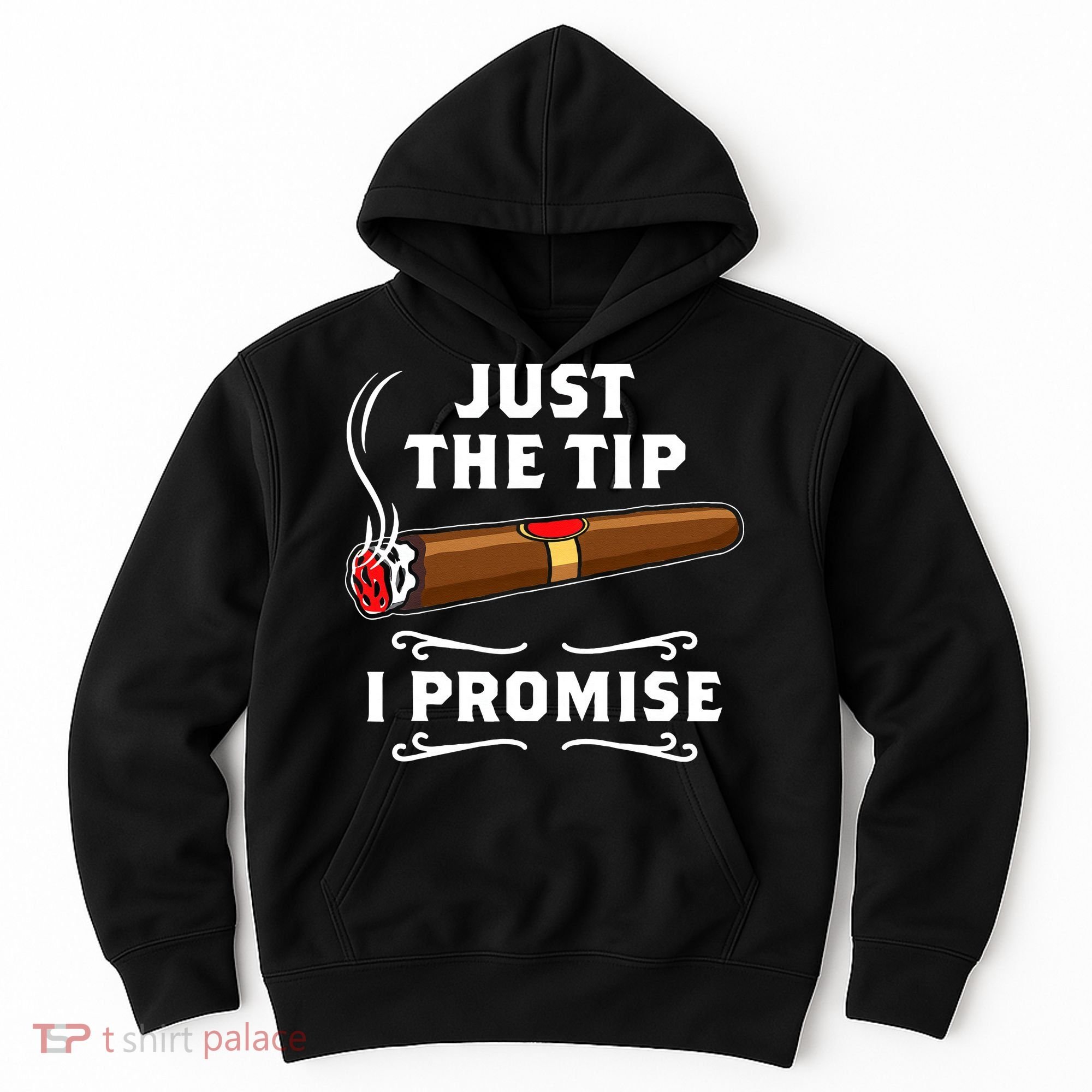 Just The Tip I Promise Cigar Smoker Men Joke Apparel Hoodie