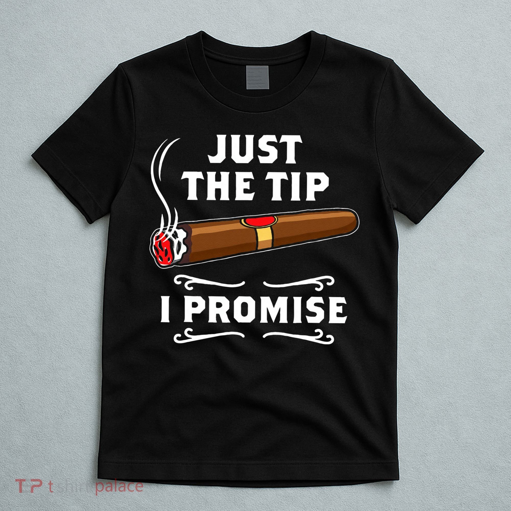 Just The Tip I Promise Cigar Smoker Men Joke Apparel T-Shirt