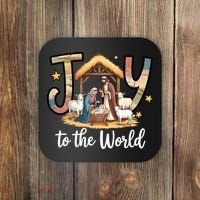 Joy To The World Jesus Is Born Christmas Coaster thumb 0