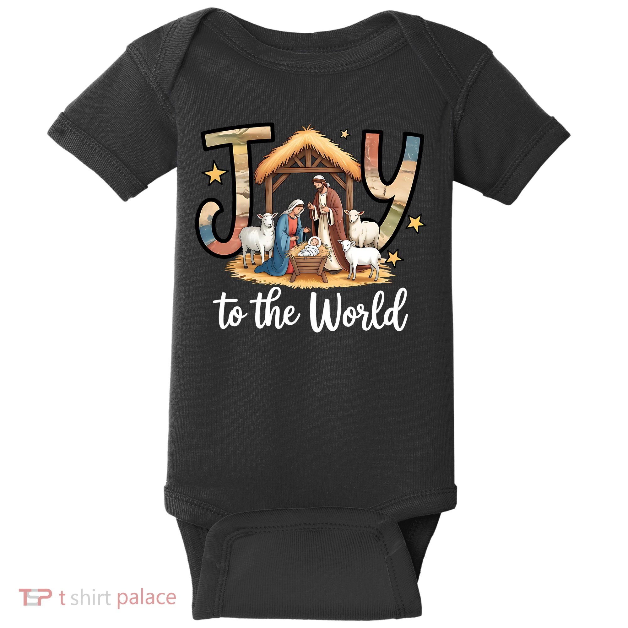 Joy To The World Jesus Is Born Christmas Baby Bodysuit