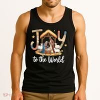 Joy To The World Jesus Is Born Christmas Tank Top thumb 3