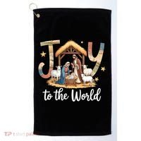 Joy To The World Jesus Is Born Christmas Golf Towel thumb 0