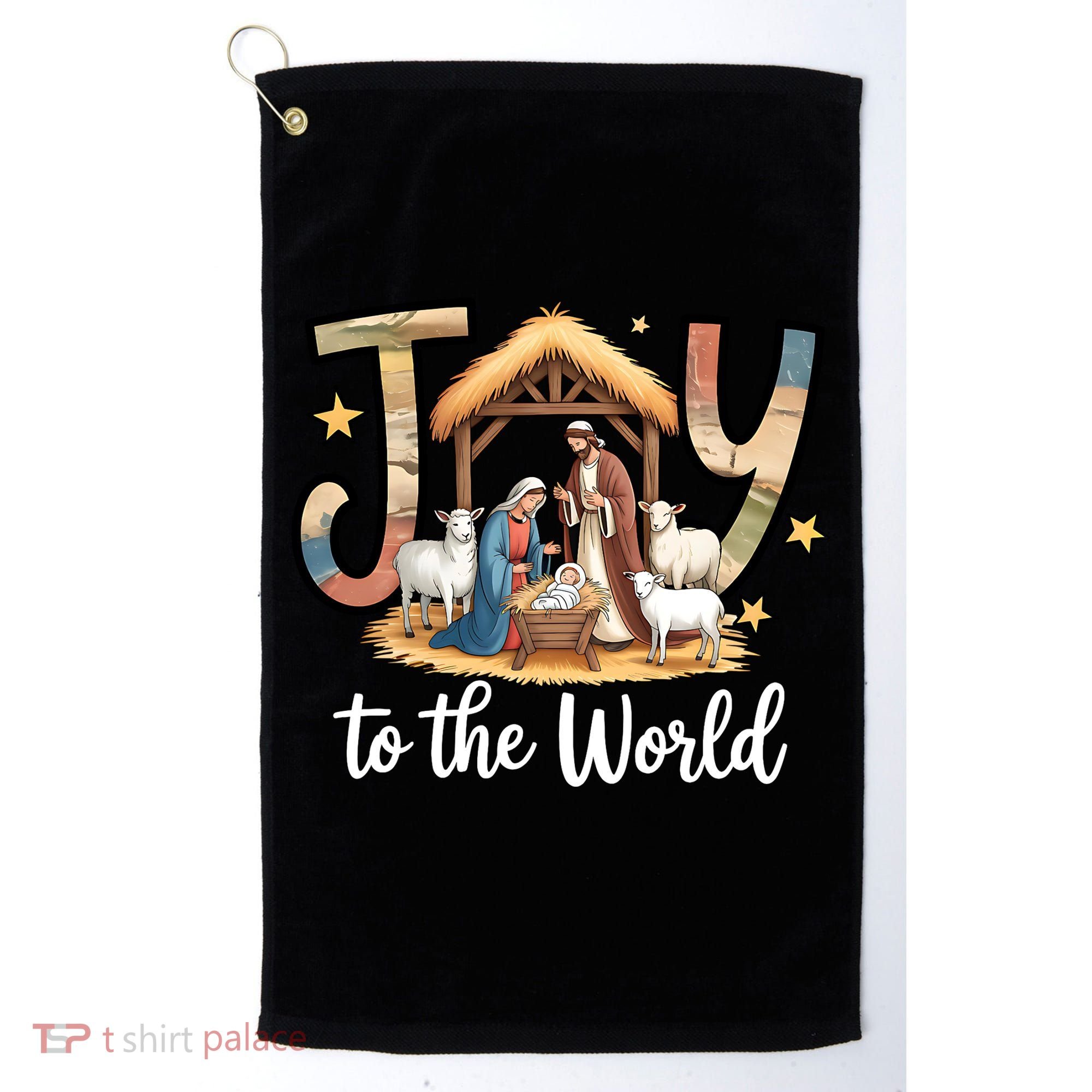 Joy To The World Jesus Is Born Christmas Golf Towel