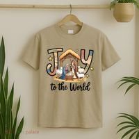 Joy To The World Jesus Is Born Christmas T-Shirt thumb 2
