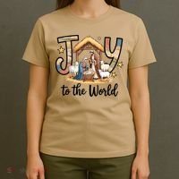Joy To The World Jesus Is Born Christmas T-Shirt thumb 4