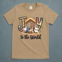Joy To The World Jesus Is Born Christmas T-Shirt thumb 5