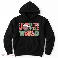 Joy To The World Festive Holiday Graphic Hoodie thumb 0