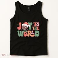 Joy To The World Festive Holiday Graphic Tank Top thumb 2