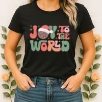 Joy To The World Festive Holiday Graphic Women's T-Shirt thumb 2