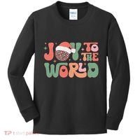 Joy To The World Festive Holiday Graphic Kids Long Sleeve Shirt thumb 0