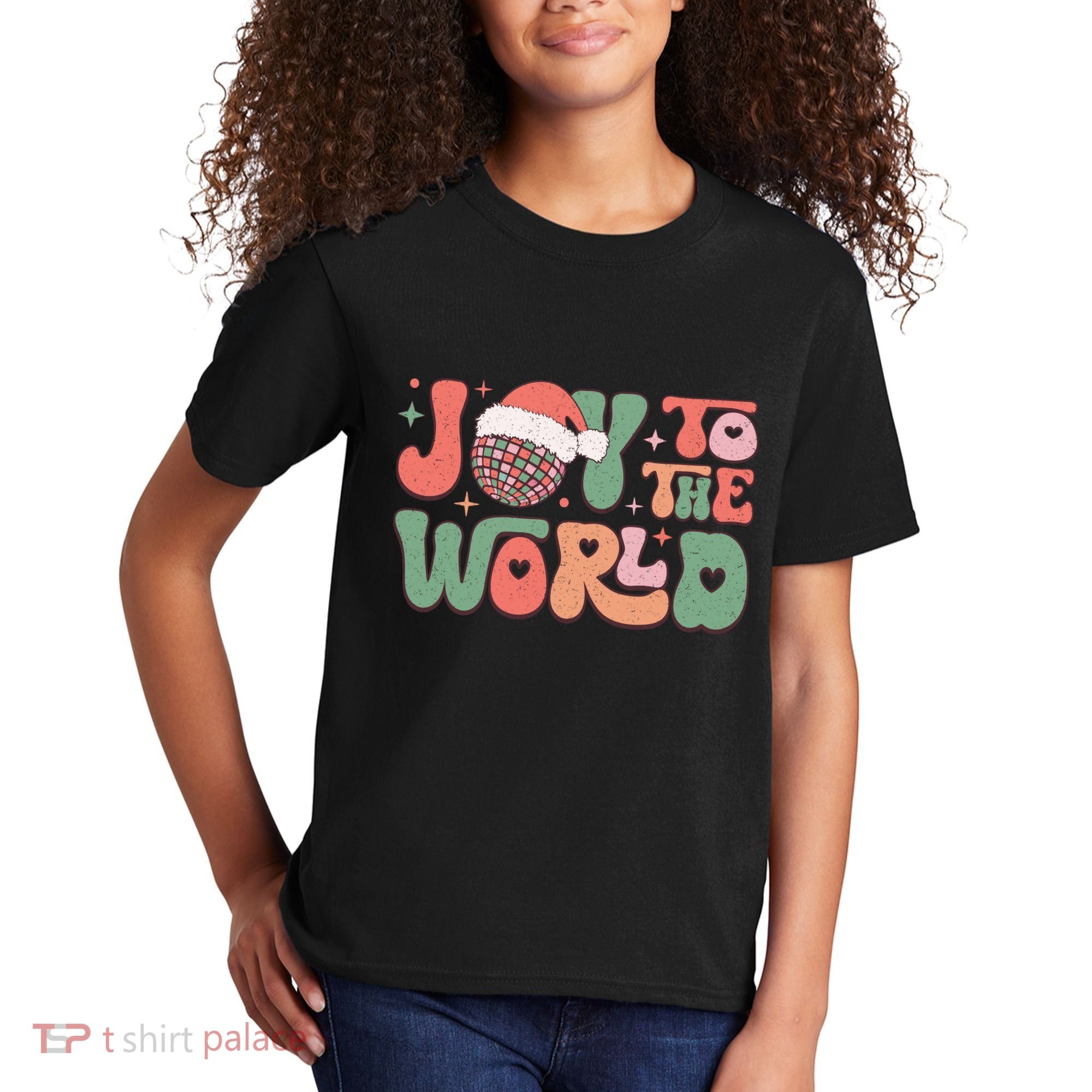 Joy To The World Festive Holiday Graphic Kids T-Shirt