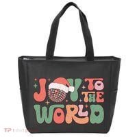 Joy To The World Festive Holiday Graphic Tote Bag thumb 0