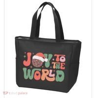 Joy To The World Festive Holiday Graphic Tote Bag thumb 3