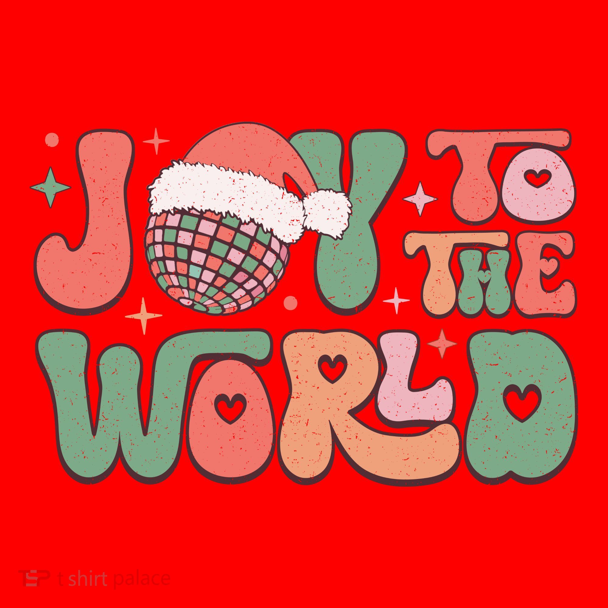 Joy To The World Festive Holiday Graphic Santa Hat
