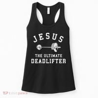 Jesus The Ultimate Deadlifter Christian Gym Workout Exercise Women's Tank Top thumb 0