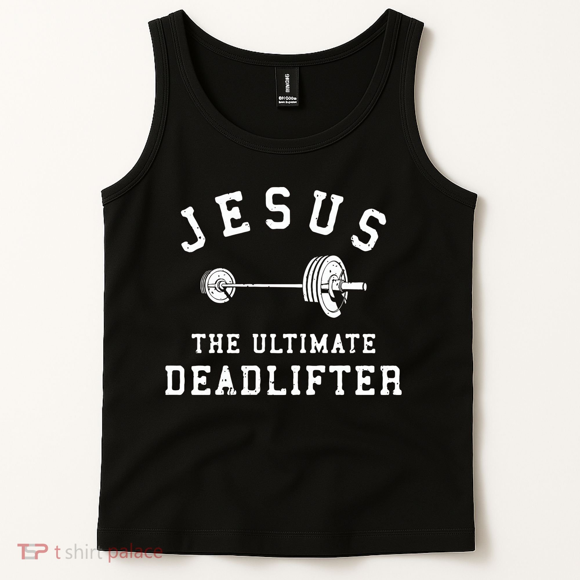 Jesus The Ultimate Deadlifter Christian Gym Workout Exercise Tank Top