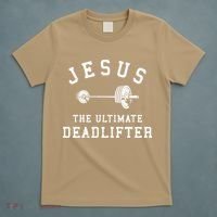 Jesus The Ultimate Deadlifter Christian Gym Workout Exercise T-Shirt thumb 5