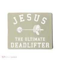 Jesus The Ultimate Deadlifter Christian Gym Workout Exercise Mousepad thumb 0
