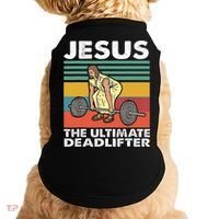 Jesus The Ultimate Deadlifter Funny Jesus Lifting Gym Doggie Tank thumb 0