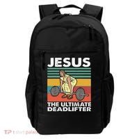 Jesus The Ultimate Deadlifter Funny Jesus Lifting Gym Backpack thumb 0
